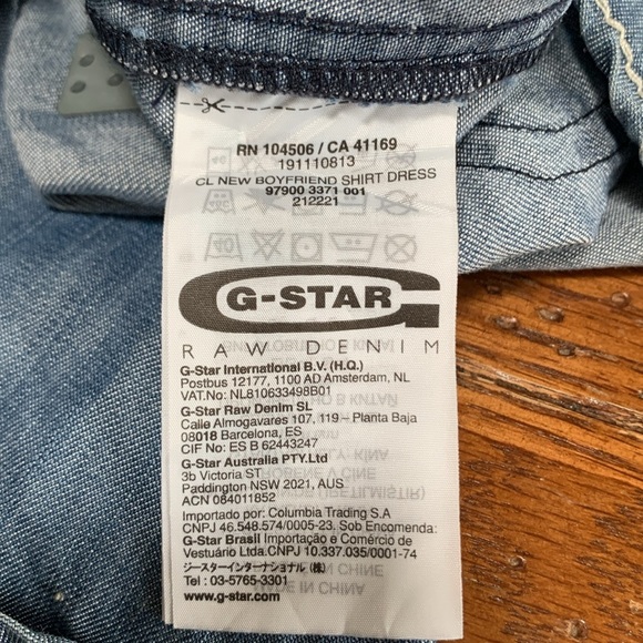 G-Star RAW Denim CL New Boyfriend Shirt Dress Women’s Snap Front Size Medium - Picture 15 of 17